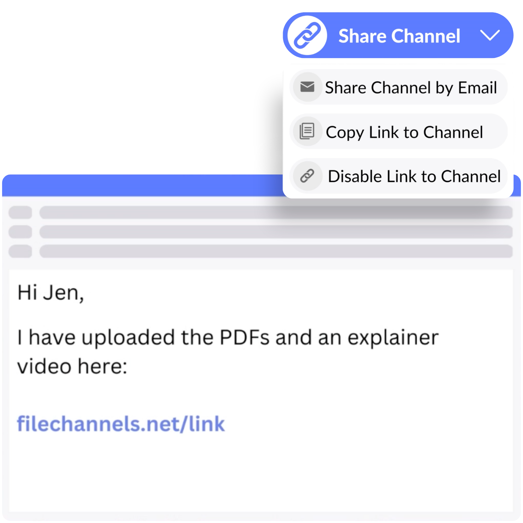 File channels' shareable link